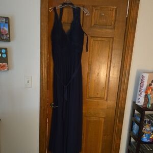 Elegant Navy Blue Lace Dress